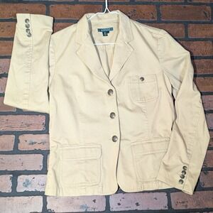 Ralph Lauren Women's L Cotton Canvas Utility Chore Jacket Preppy